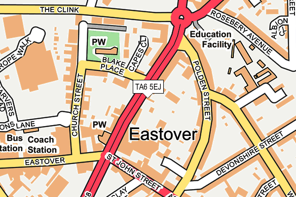 TA6 5EJ map - OS OpenMap – Local (Ordnance Survey)