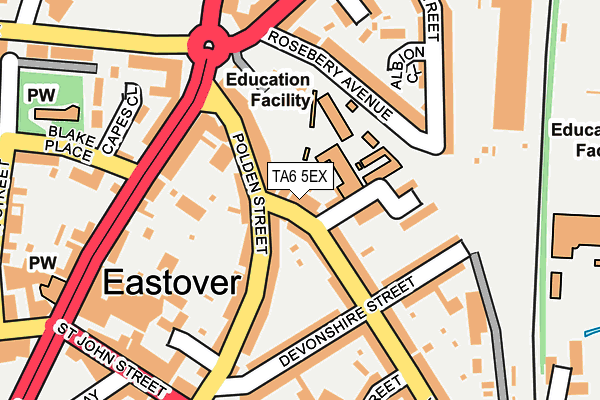 TA6 5EX map - OS OpenMap – Local (Ordnance Survey)