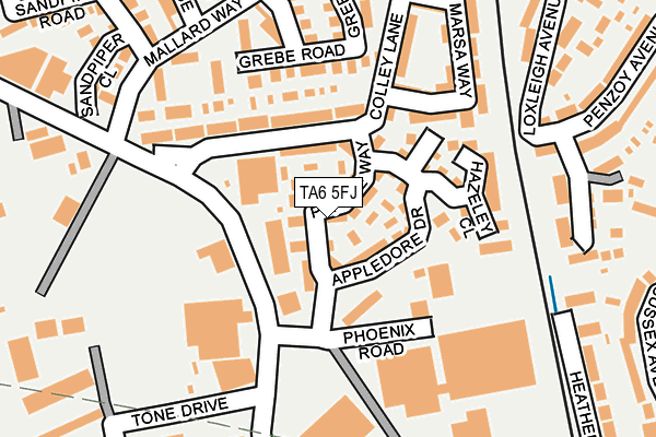 TA6 5FJ map - OS OpenMap – Local (Ordnance Survey)
