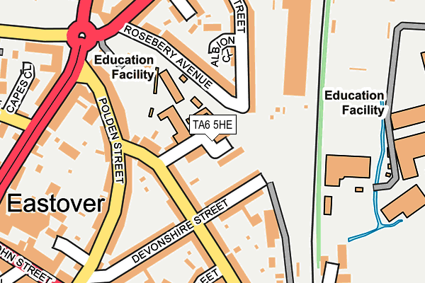 TA6 5HE map - OS OpenMap – Local (Ordnance Survey)