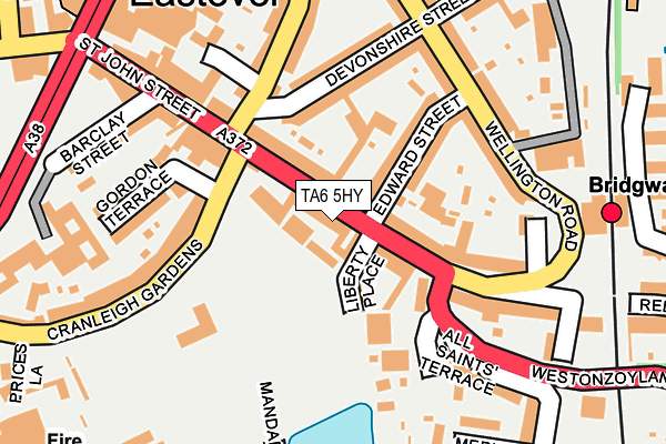 TA6 5HY map - OS OpenMap – Local (Ordnance Survey)