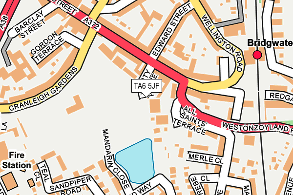 TA6 5JF map - OS OpenMap – Local (Ordnance Survey)