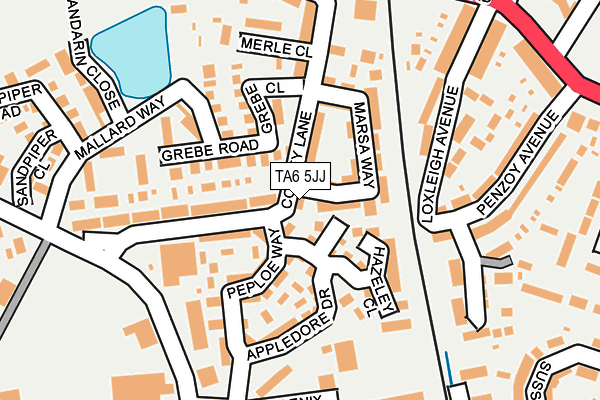 TA6 5JJ map - OS OpenMap – Local (Ordnance Survey)