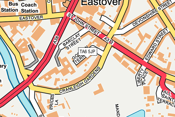 TA6 5JP map - OS OpenMap – Local (Ordnance Survey)