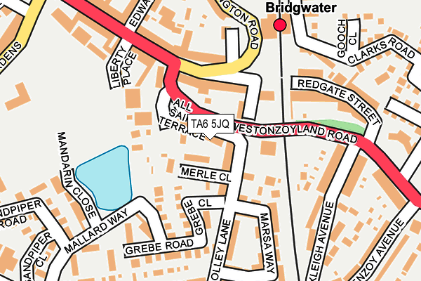 TA6 5JQ map - OS OpenMap – Local (Ordnance Survey)