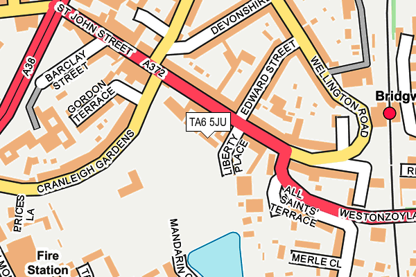 TA6 5JU map - OS OpenMap – Local (Ordnance Survey)