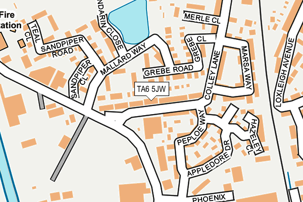 TA6 5JW map - OS OpenMap – Local (Ordnance Survey)