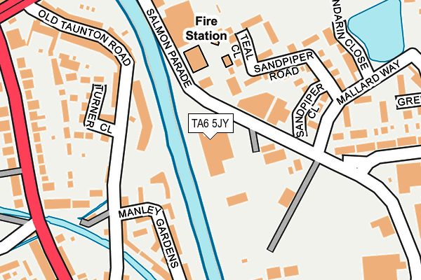 TA6 5JY map - OS OpenMap – Local (Ordnance Survey)