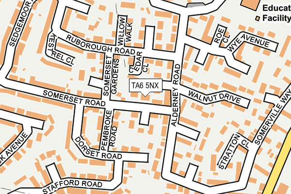 TA6 5NX map - OS OpenMap – Local (Ordnance Survey)