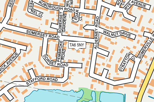 TA6 5NY map - OS OpenMap – Local (Ordnance Survey)