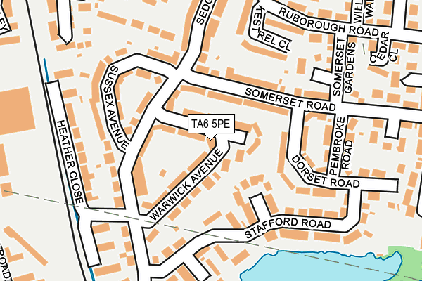 TA6 5PE map - OS OpenMap – Local (Ordnance Survey)