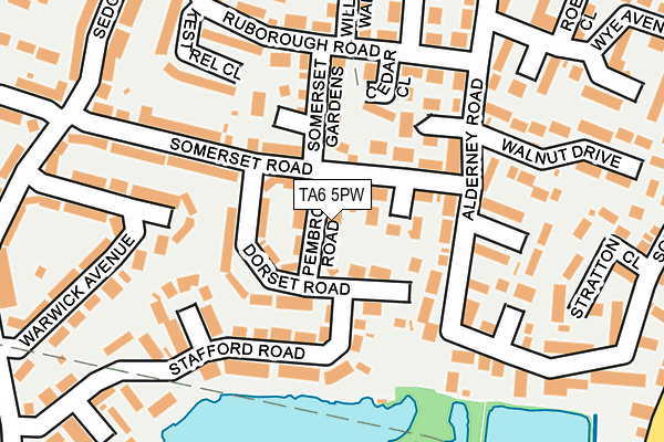 TA6 5PW map - OS OpenMap – Local (Ordnance Survey)