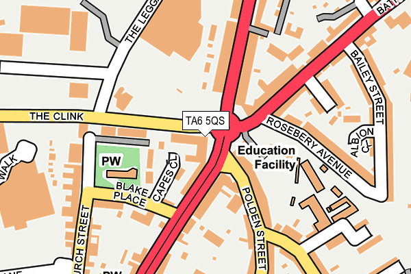 TA6 5QS map - OS OpenMap – Local (Ordnance Survey)