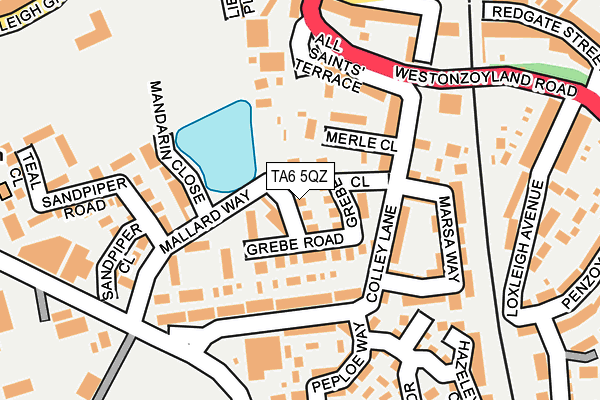 TA6 5QZ map - OS OpenMap – Local (Ordnance Survey)