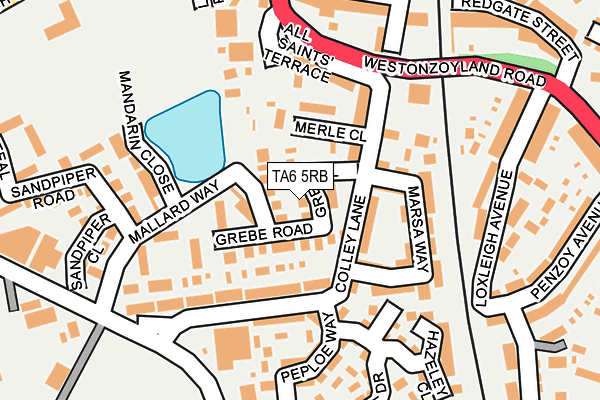 TA6 5RB map - OS OpenMap – Local (Ordnance Survey)