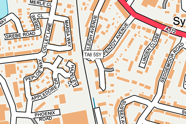 TA6 5SY map - OS OpenMap – Local (Ordnance Survey)