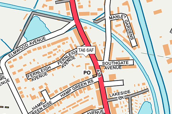 TA6 6AF map - OS OpenMap – Local (Ordnance Survey)