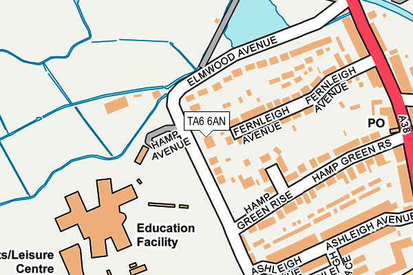 TA6 6AN map - OS OpenMap – Local (Ordnance Survey)