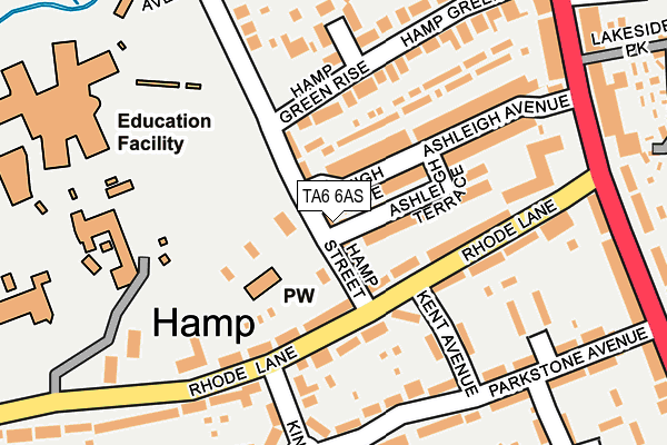 TA6 6AS map - OS OpenMap – Local (Ordnance Survey)