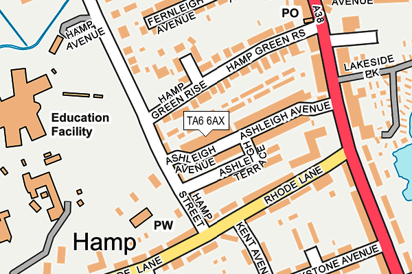 TA6 6AX map - OS OpenMap – Local (Ordnance Survey)