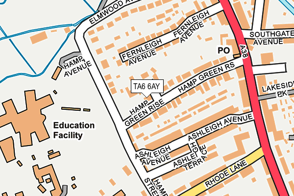 TA6 6AY map - OS OpenMap – Local (Ordnance Survey)