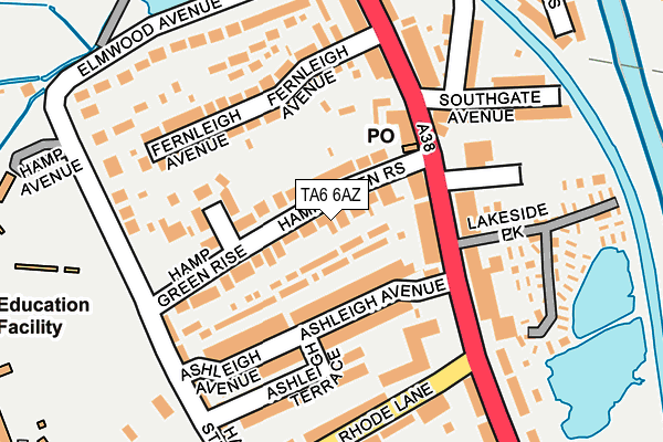 TA6 6AZ map - OS OpenMap – Local (Ordnance Survey)