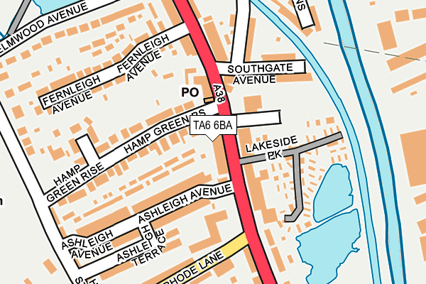 TA6 6BA map - OS OpenMap – Local (Ordnance Survey)