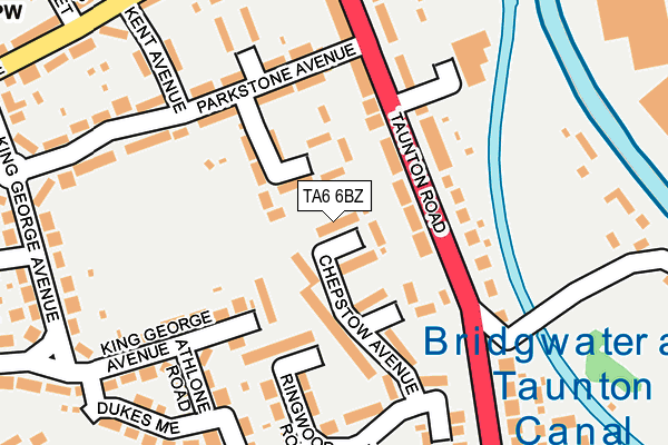 TA6 6BZ map - OS OpenMap – Local (Ordnance Survey)