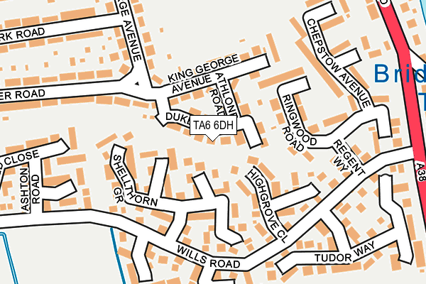 TA6 6DH map - OS OpenMap – Local (Ordnance Survey)