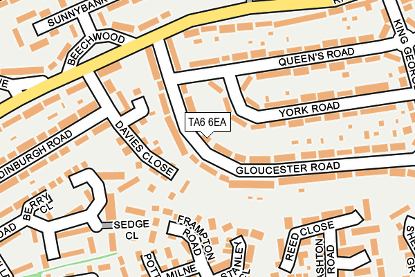 TA6 6EA map - OS OpenMap – Local (Ordnance Survey)