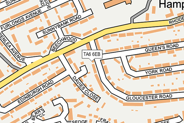 TA6 6EB map - OS OpenMap – Local (Ordnance Survey)