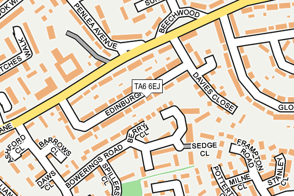 TA6 6EJ map - OS OpenMap – Local (Ordnance Survey)