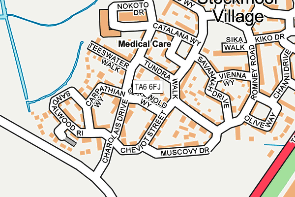 TA6 6FJ map - OS OpenMap – Local (Ordnance Survey)