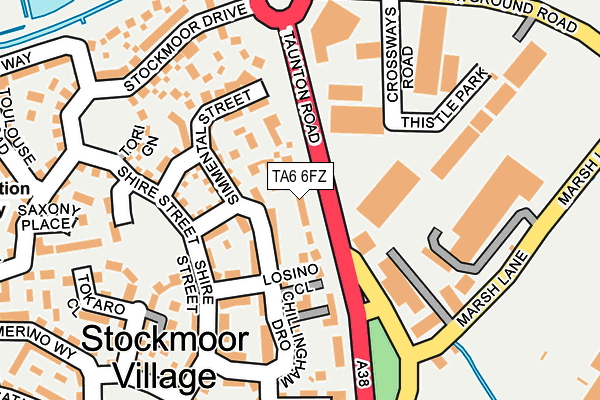 TA6 6FZ map - OS OpenMap – Local (Ordnance Survey)