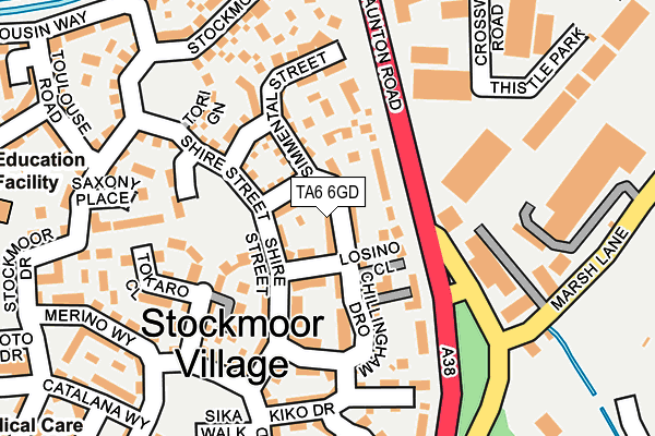 TA6 6GD map - OS OpenMap – Local (Ordnance Survey)