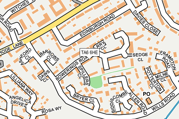 TA6 6HE map - OS OpenMap – Local (Ordnance Survey)