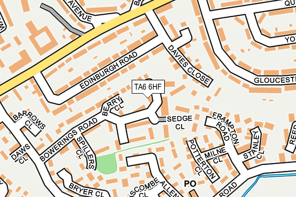 TA6 6HF map - OS OpenMap – Local (Ordnance Survey)