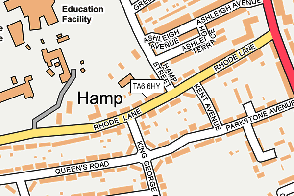 TA6 6HY map - OS OpenMap – Local (Ordnance Survey)