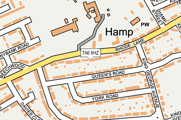 TA6 6HZ map - OS OpenMap – Local (Ordnance Survey)