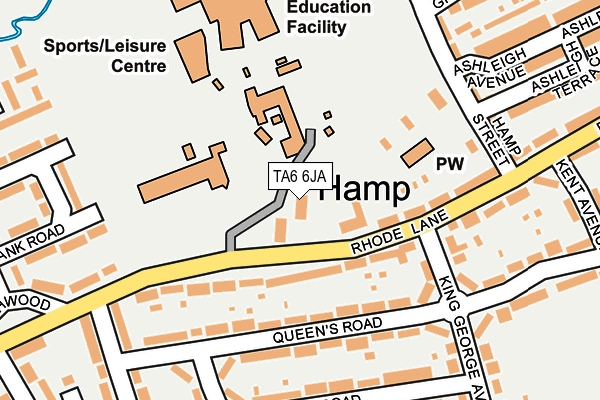 TA6 6JA map - OS OpenMap – Local (Ordnance Survey)