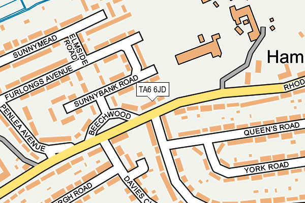 TA6 6JD map - OS OpenMap – Local (Ordnance Survey)