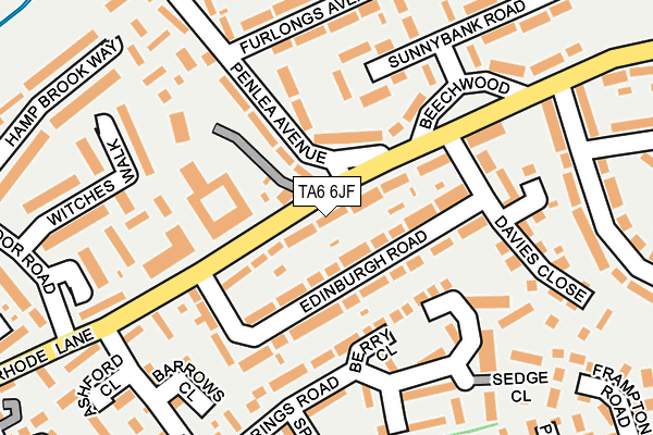 TA6 6JF map - OS OpenMap – Local (Ordnance Survey)