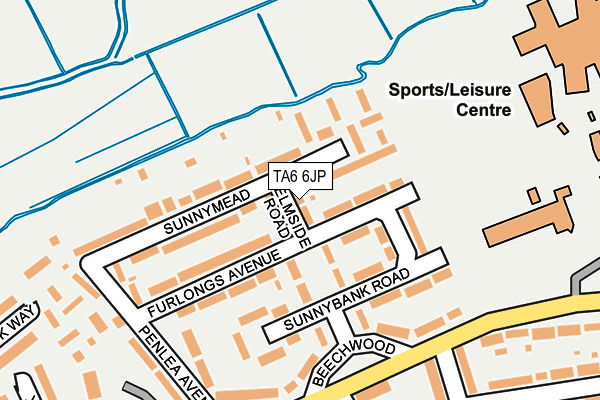 TA6 6JP map - OS OpenMap – Local (Ordnance Survey)