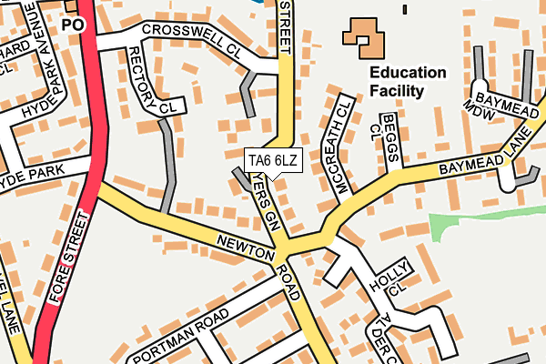 TA6 6LZ map - OS OpenMap – Local (Ordnance Survey)