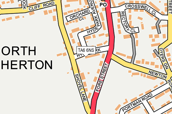 TA6 6NS map - OS OpenMap – Local (Ordnance Survey)
