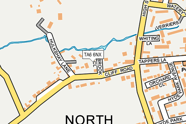 TA6 6NX map - OS OpenMap – Local (Ordnance Survey)