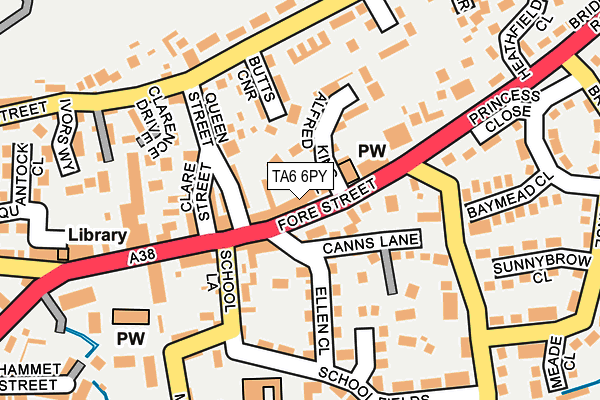 TA6 6PY map - OS OpenMap – Local (Ordnance Survey)