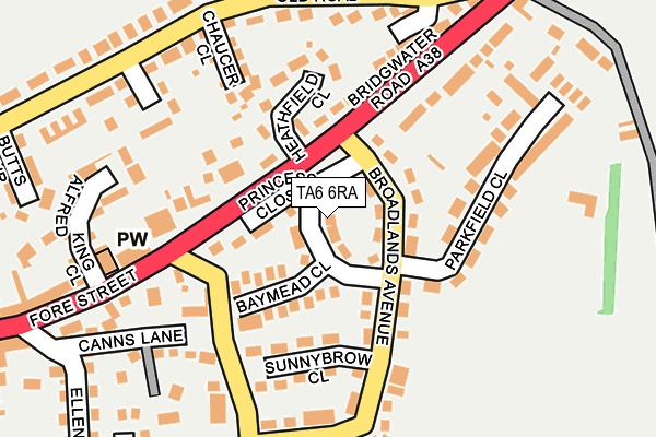 TA6 6RA map - OS OpenMap – Local (Ordnance Survey)