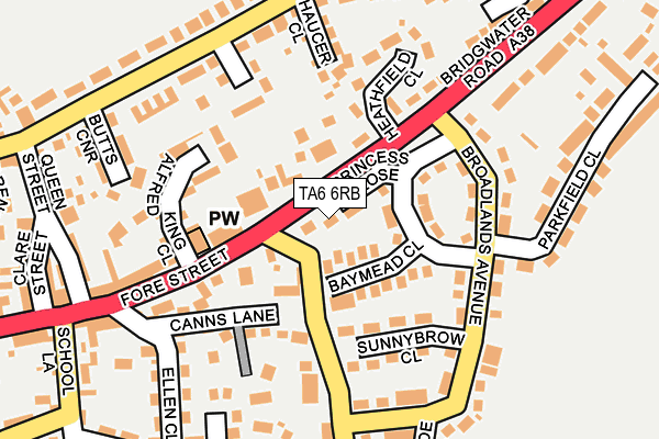 TA6 6RB map - OS OpenMap – Local (Ordnance Survey)