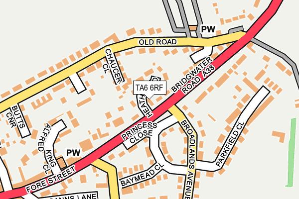 TA6 6RF map - OS OpenMap – Local (Ordnance Survey)